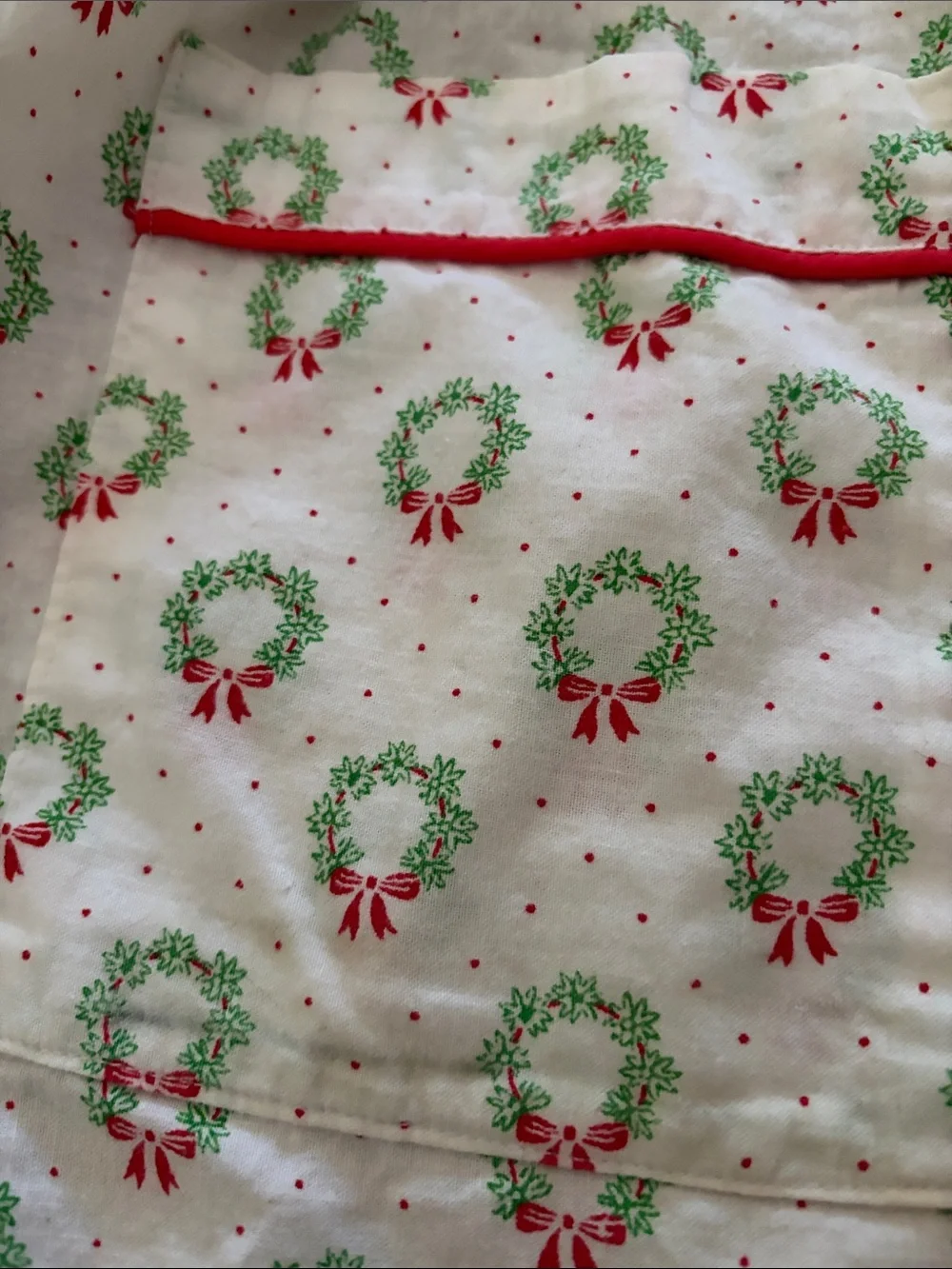 Holiday Wreath Cotton Apron - White/Green/Red